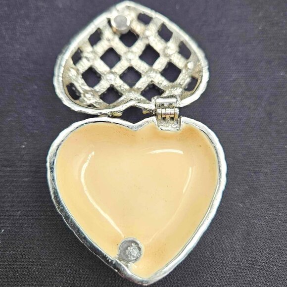 Vintage-Inspired Heart Trinket Box – Rhinestone Keepsake Jewelry Holder - Picture 1 of 3